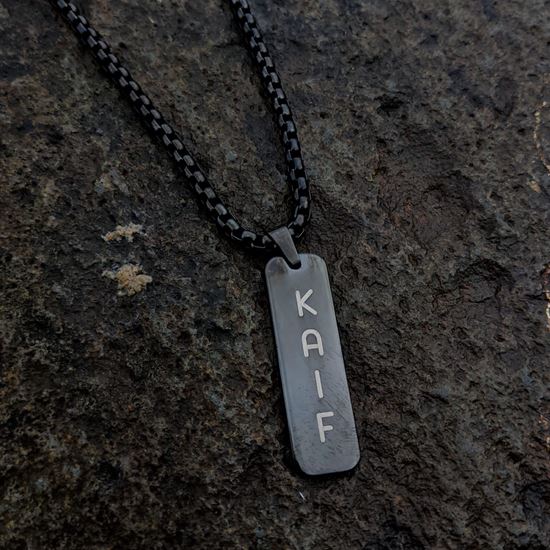 Picture of 2D Vertical Bar Necklace with thick chain