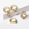 Picture of Bohemia crsytal lock charm ring set of 4 rings