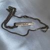 Picture of Matte Silver Memory Bar with Black Chain