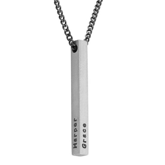 Allure Product StoreABOUT USMatte Silver Memory Bar with Black Chain