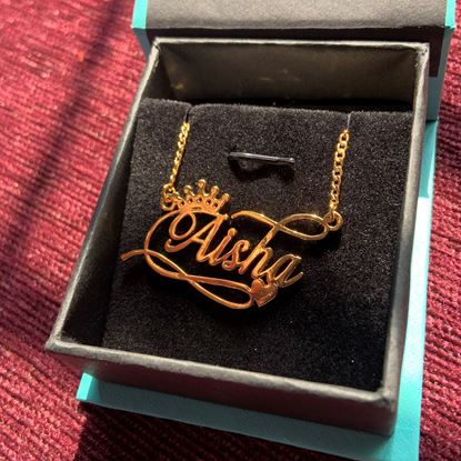 Picture of Crown and heart Name Necklace