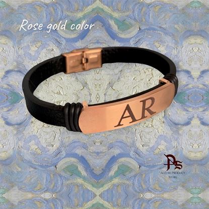 Picture of Leather Engraved Bracelet for him