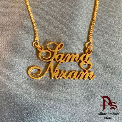 Picture of Cursive Font Double Name Necklace