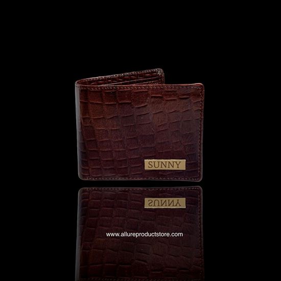 Picture of Personalized wallet for men leather brown