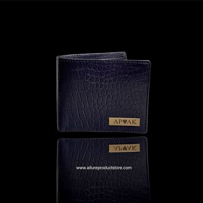 Picture of Personalized wallet for men leather blue