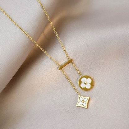 Picture of Rhombic charm golden necklace