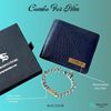 Picture of Personalized Leather Wallet and Link Chain Bracelet : Mens gift combo