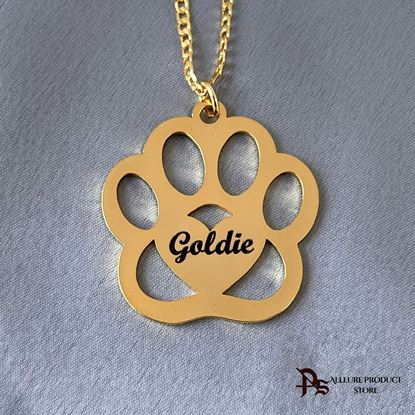 Picture of Paw  personalized name necklace
