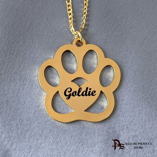 Picture of Paw  personalized name necklace