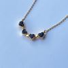 Picture of Clover heart necklace gold- red blue stones