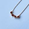 Picture of Clover heart necklace gold- red blue stones