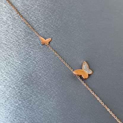 Picture of Butterfly crystal rose gold necklace