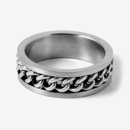Picture of Fidget spinner silver ring unisex