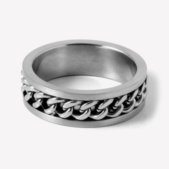 Picture of Fidget spinner silver ring unisex