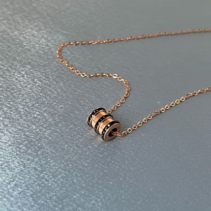 Picture of Elevation necklace rose gold black stones