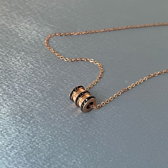 Picture of Elevation necklace rose gold black stones