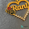 Picture of Colored Heart Name necklace with diamonds